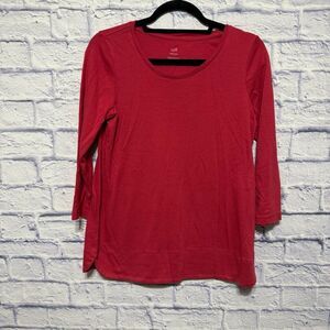 J. Jill 100% Pima 3/4-Sleeve Scoop-Neck Tee Size S